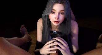  【3D】性感小母狗渴望我的鸡巴 自动口交和女上 